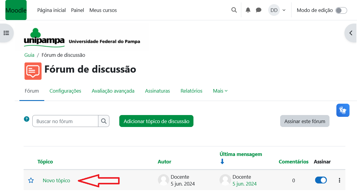 Fórum de discussão