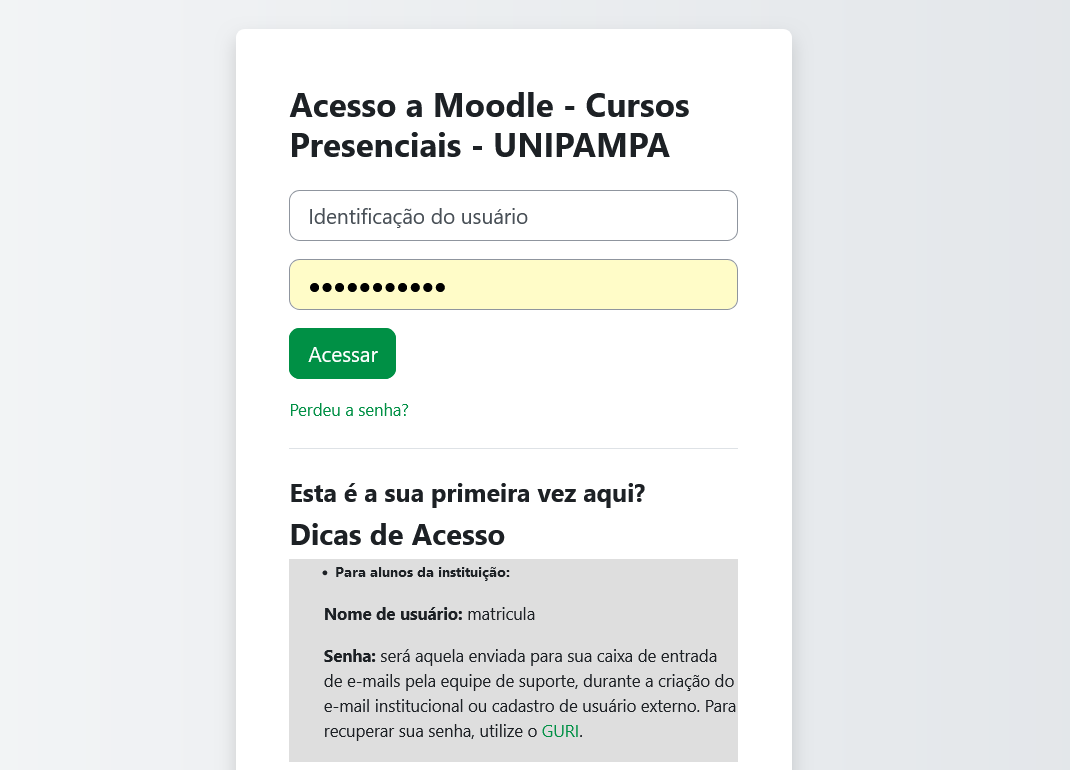 Figura 3 - Tela de login