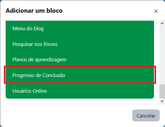 Barra de Progresso de Conclusão